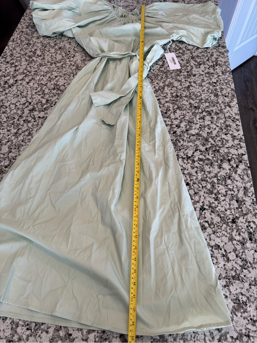 Reformation Pistachio Green Puff-Sleeve Midi Dress with Waist Tie NWT $268 Small - Picture 7 of 12